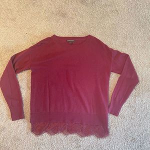 Banana Republic Long Sleeve Lace Trimmed Sweater SZ S